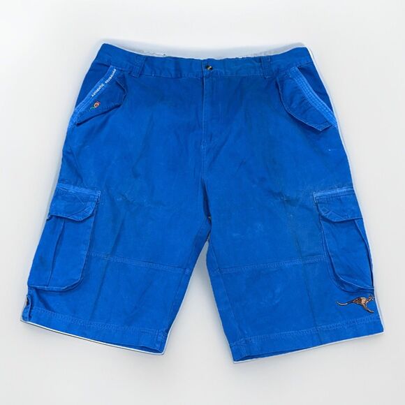VTG Y2K Men's 46 COOGI AUSTRALIAN  Big&Tall Embroidered Blue Cargo Shorts - Picture 1 of 13